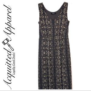 Madewell Lace Look Maxi Dress Gray Nude Long